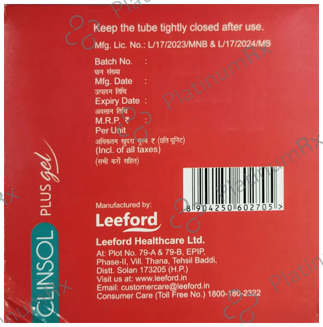 Clinsol Plus Gel 15gm