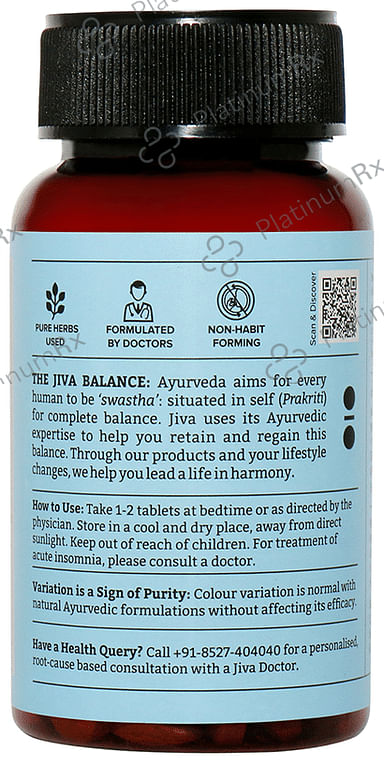 Jiva Sleep-Well Tablet - Relaxes the Mind & Nervous System 120 tablets
