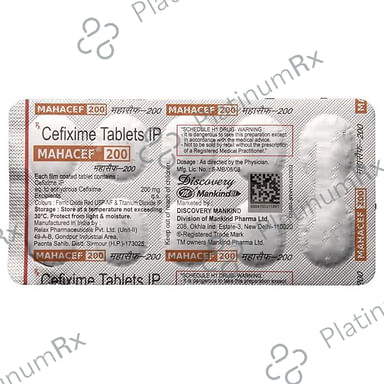 Mahacef 200mg Tablet 10s