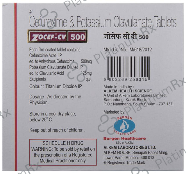 Zocef CV 500/125mg Tablet 6s
