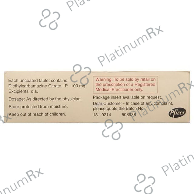 Hetrazan 100mg Tablet 30s