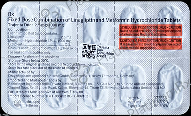 Trajenta Duo 2.5/1000mg Tablet 10s