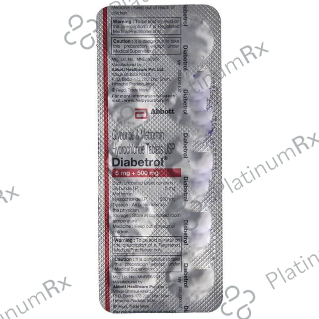 Diabetrol 5/500mg Tablet 10s