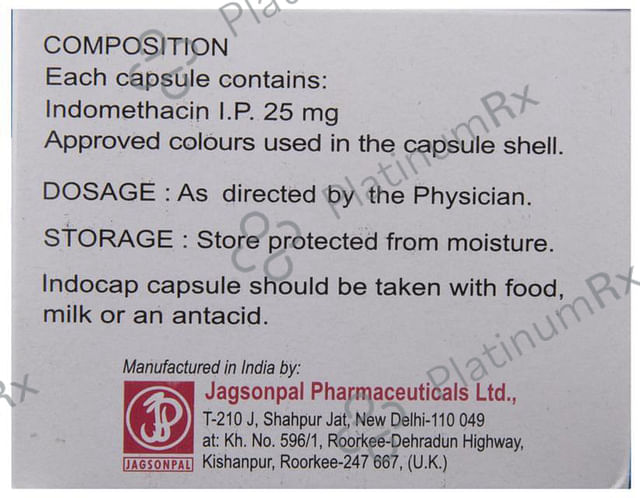 Indocap 25mg Capsule 10s