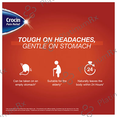 Crocin Pain Relief 50/650mg Tablet 15s