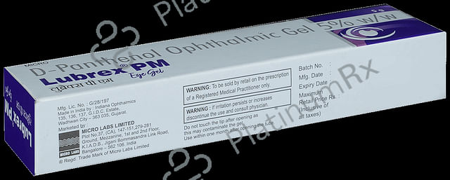 Lubrex PM 5% Eye Gel 5gm