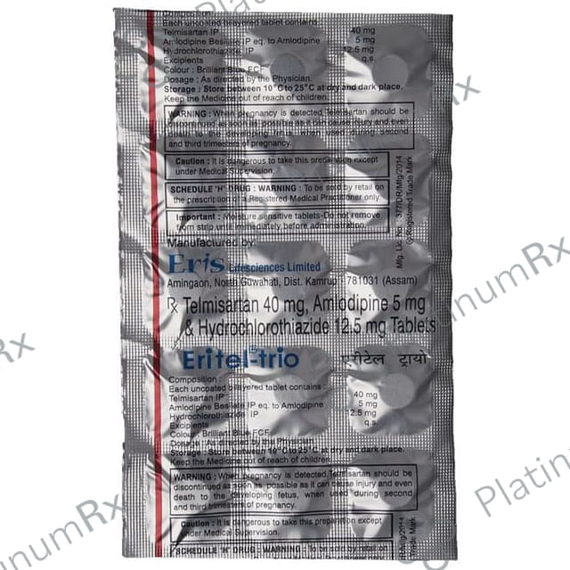 Eritel Trio 5/12.5/40mg Tablet 15s