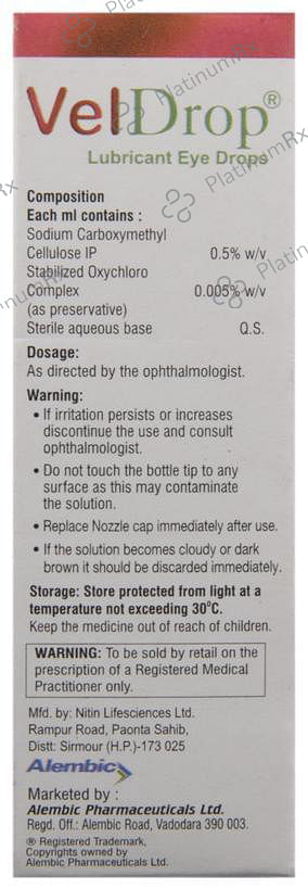 Veldrop Lubricant 0.5% Eye Drop 10ml
