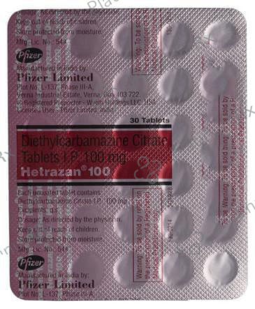 Hetrazan 100mg Tablet 30s