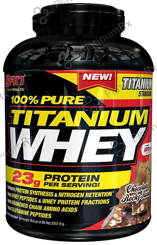SAN 100% Pure Titanium Whey Protein Powder Chocolate Rocky Road 4 lb