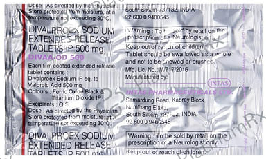 Divaa OD ER 500mg Tablet 10s