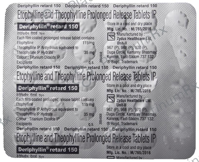 Deriphyllin Retard 150mg Tablet PR 30s