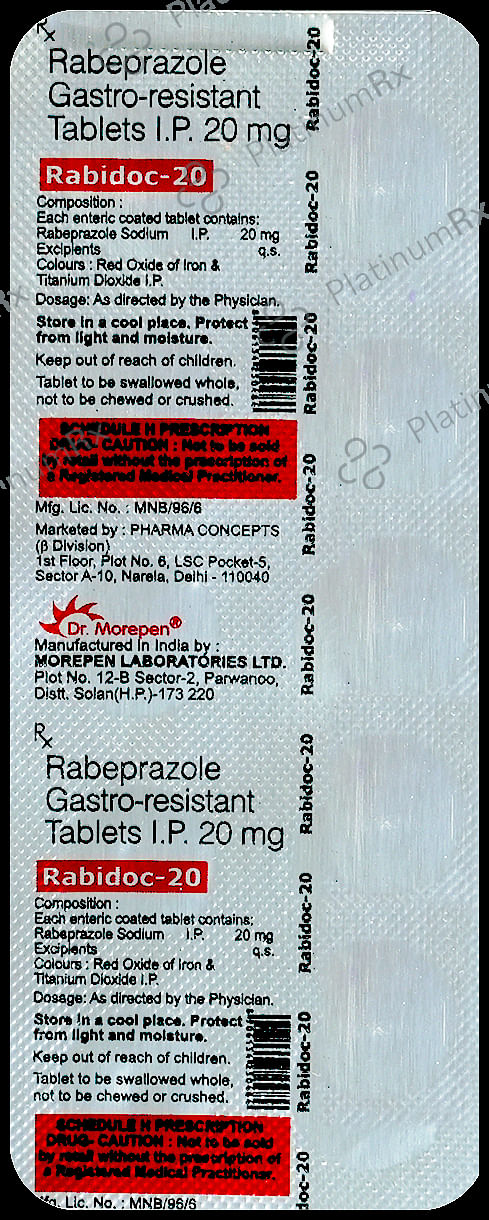 Rabidoc 20mg Tablet 10s
